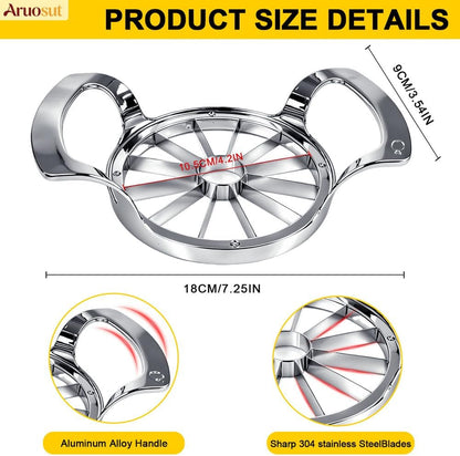 Apple Slicer, 12 Blade Extra Large Stainless Steel Apple Cutter, Heavy Duty Slicer and Corer Tool for Kitchen, Easy to Use
