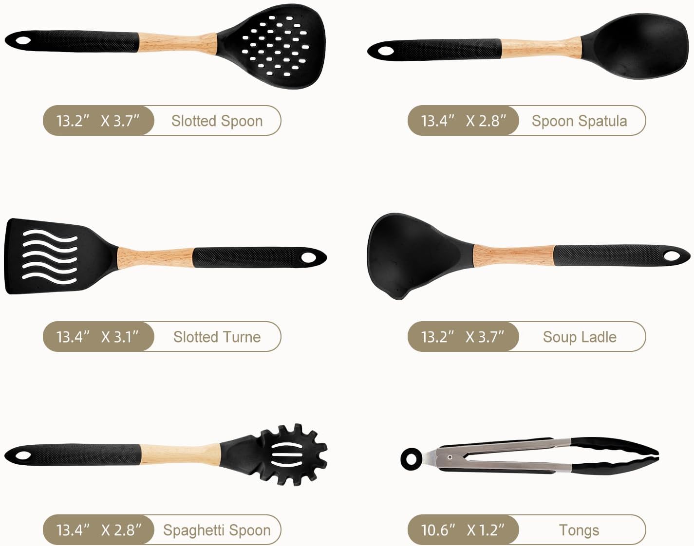 Kitchen Utensils Set - 34 PCS Non-Stick Silicone Cooking Utensils Set Spatula Set with Holder, Wooden Handle Spoon,Brush,Whisk Kitchen Gadgets Tools Set for Nonstick Cookware (Cream White-34P)