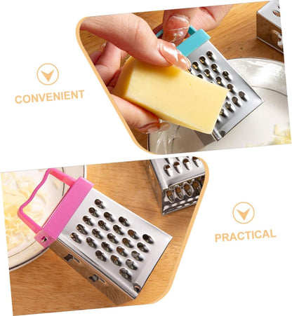 PRETYZOOM Mini Stainless Steel Cheese Grater Box with Non-Slip Handle Multipurpose Hand Grater for Cheese Garlic Ginger and Vegetable Slicing Compact 2.63 Inch Kitchen Shredder Set of 30