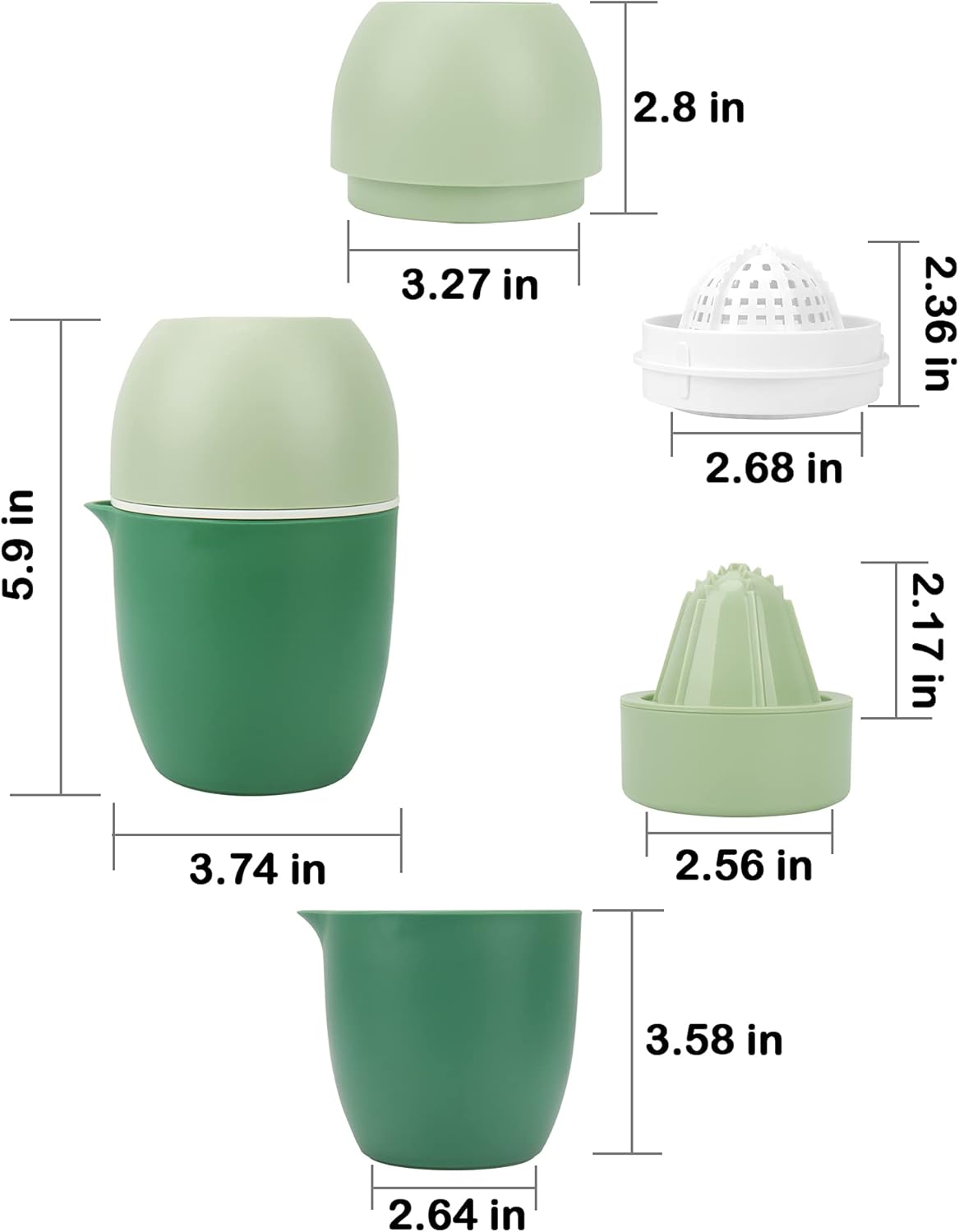 Lechin Hand Juicer - Citrus Juicer with Lemon Shape - Hand Lemon Juicer with Two Press Options for Different Fruits (Yellow)