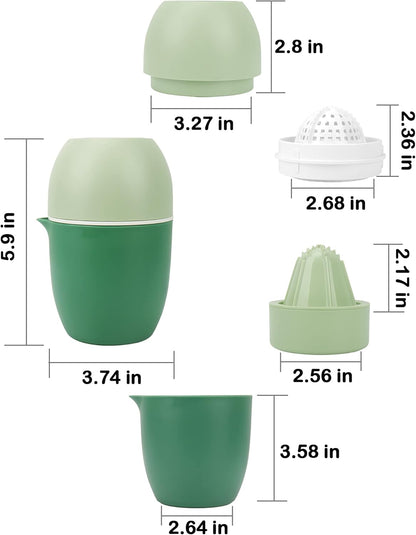Lechin Hand Juicer - Citrus Juicer with Lemon Shape - Hand Lemon Juicer with Two Press Options for Different Fruits (Yellow)