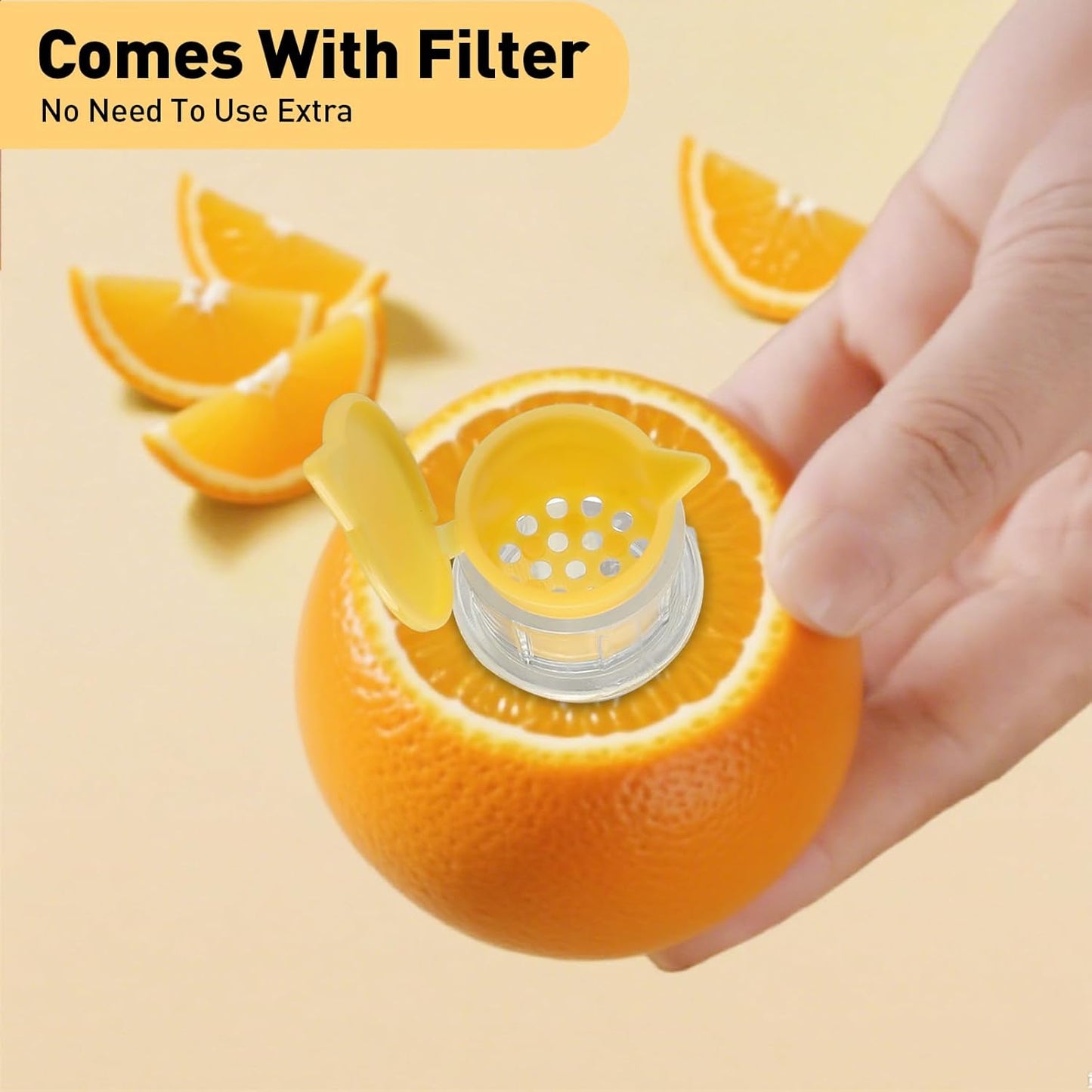Lemon Squeezer 2-Pack, Manual Citrus Juicer with Screw Top and Built-in Filter, Portable Lime Press for Cocktails, Cooking, and Travel – Compact, BPA-Free Juicer in Yellow and Green
