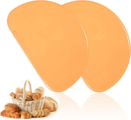 2PCS Silicone Bowl Scrapers for Bread Dough, Sourdough Spatula Scraper Bread Dough Scrapers Curved Edge Flexible Bowl Scraper for Baking Food Sourdough Proofing Basket Pastry Cutter Tool, Orange