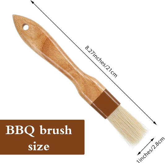Pastry Brush for Cooking and Baking Wide Buttering Brush Heat-Resistant Wood Handle Non-Shedding for Butter Egg Wash Oil Sauce Marinade BBQ Glazing 8.27 x 1.1 x 0.51 Inch