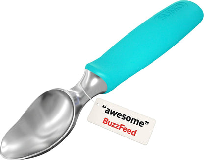 SUMO Stainless Steel Ice Cream Scoop With Ergonomic Handle - Sturdy, Dishwasher-Safe Scooper For Effortless Scooping and Serving Of Frozen Desserts, Comfortable Grip - Blue
