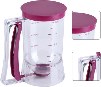 Pancake Batter Dispenser, Cupcake Batter Dispenser Biscuit Separator with Measuring Label Kitchen Baking Tool for Cupcakes, Waffles, Muffin Mix, Cake or Any Baked Goods