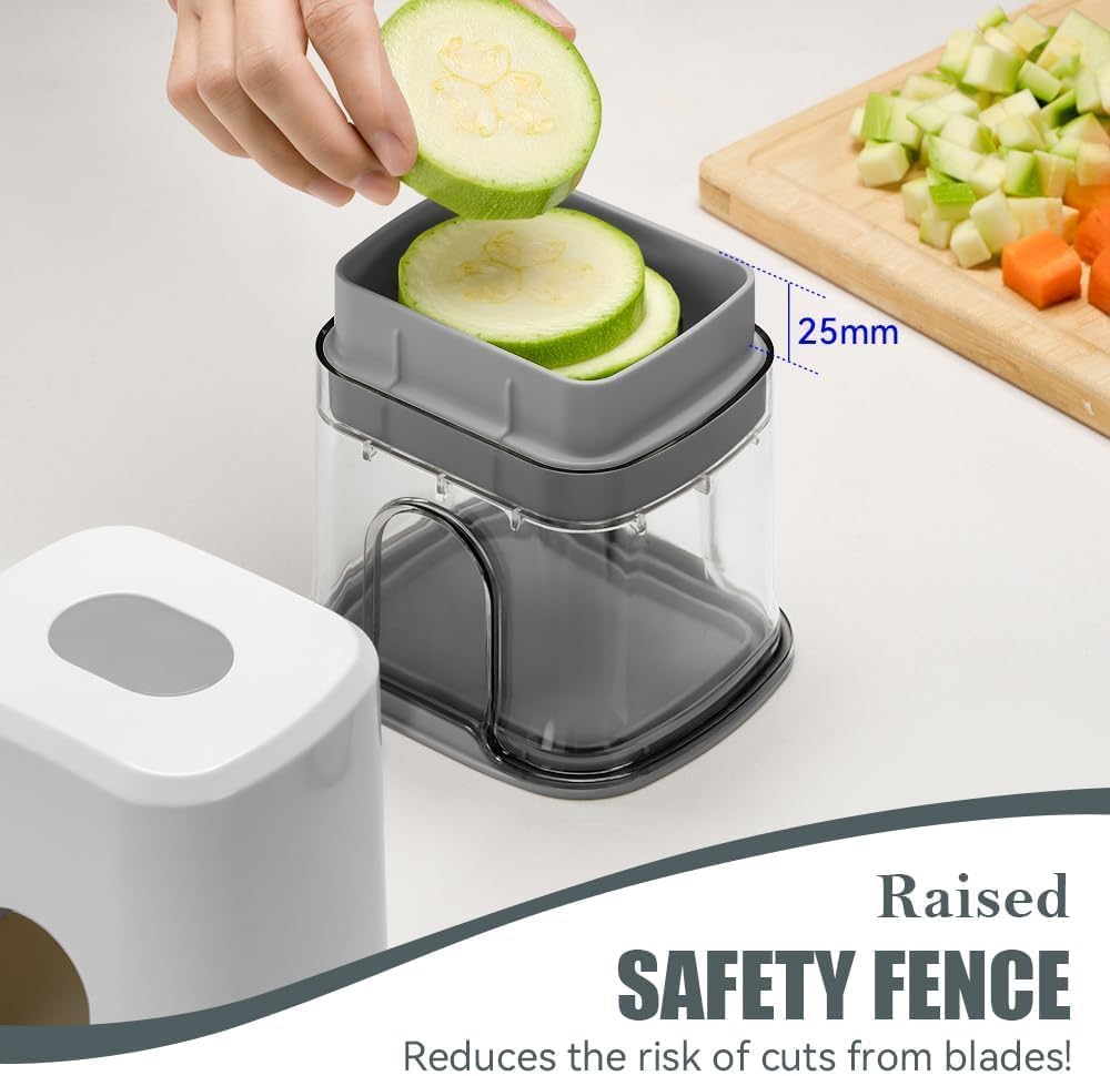 Vegetable Fruit Chopper French Fries Cutter Potato Onion Tomato 3 Sizes Dicer (WHITE)