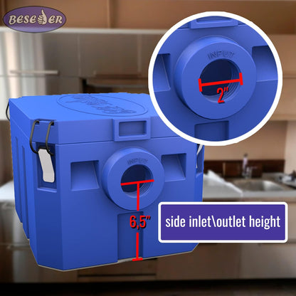 BESEDER Grease Trap Interceptor plastic 10 GPM (20 lb Capacity) Commercial Kitchen