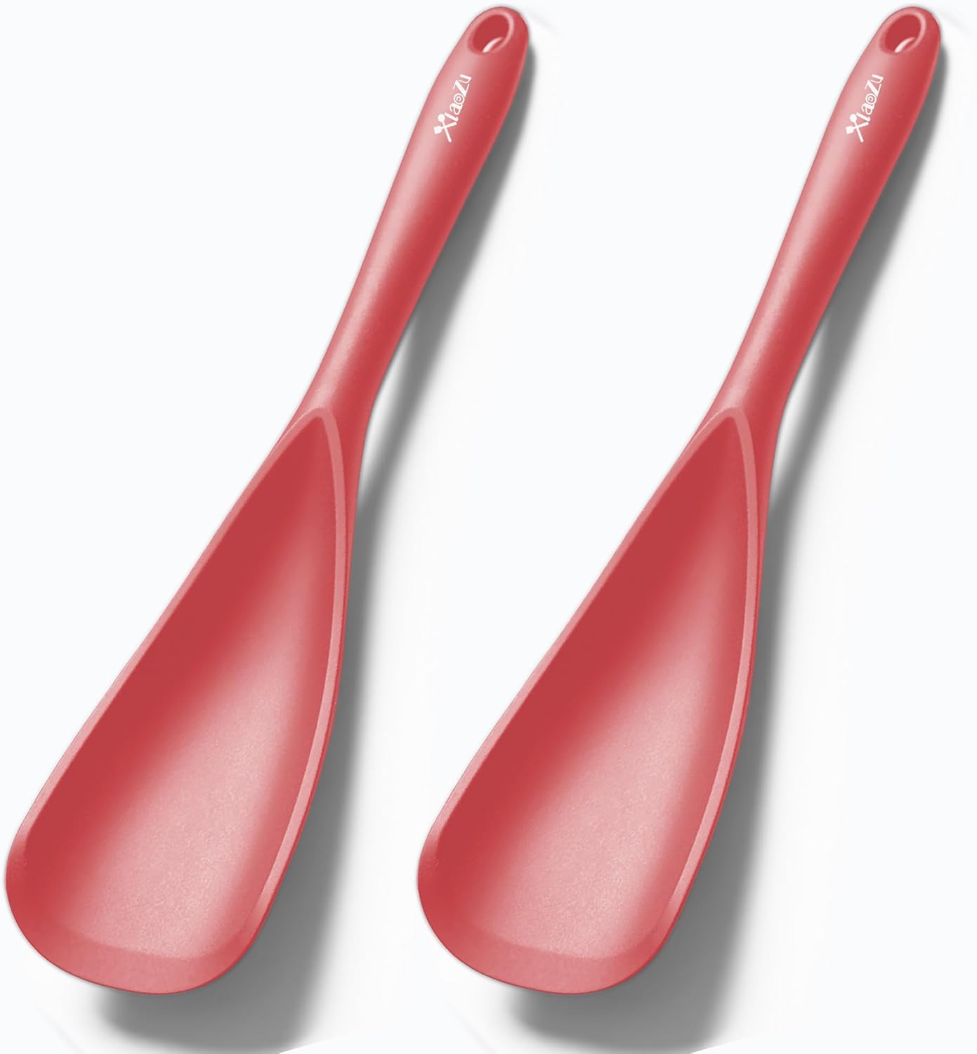 Silicone Spatula Spoon, Great for Both Cooking and Serving Durable BPA-Free Matte Black Silicone, Seamless Design, Safe for Nonstick Cooking Surfaces, 2-Pcs, Gray