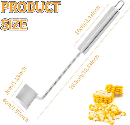 2-Pack Premium Stainless Steel Corn Cob Stripper Tool, Corn Kernel Remover & Peeler for Corn on the Cob, Handy Kitchen Gadget for Fast & Clean Corn Kernel Cutting and Stripping