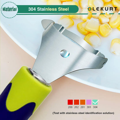 Corn Shaped Corn Stripper, Corn Peeler for Corn on the Cob Remover Tool, Corn Thresher with Good Grips (Green-yellow)…