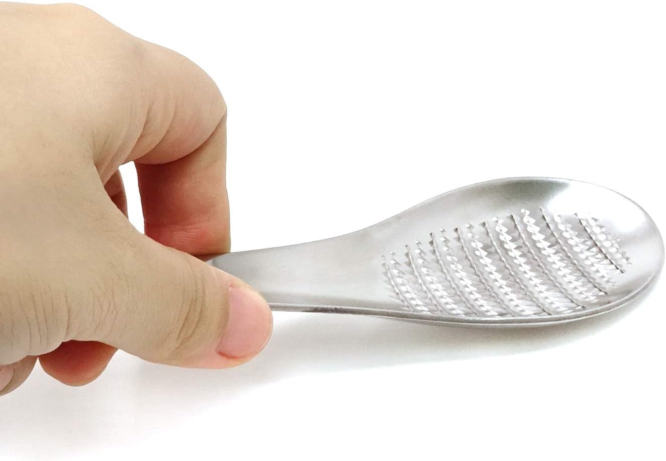 Honbay 1PCS Stainless Steel Garlic Ginger Fruits Root Vegetable Grater Grinder Spoon for Kitchen