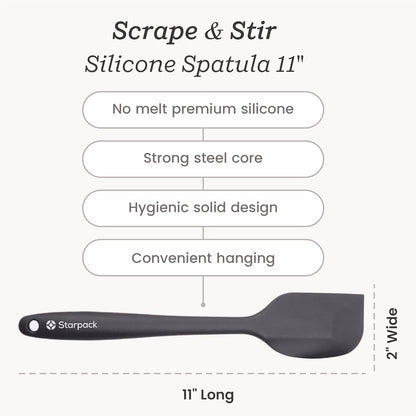 Starpack 'Scrape and Stir' Silicone Rubber Spatula Set (4-Piece) - LFGB Non Toxic, 600°F Heat Resistant, BPA-Free, One-Piece Kitchen Baking Spatulas - Dishwasher Safe for Nonstick Cookware Earthy Pink
