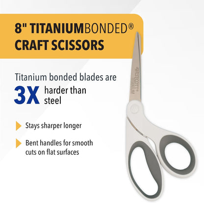 Westcott 5-Inch Micro-Tip Fabric Scissors with Titanium-Bonded Blades - Craft Scissors for Paper and Fabric, Sewing, and More