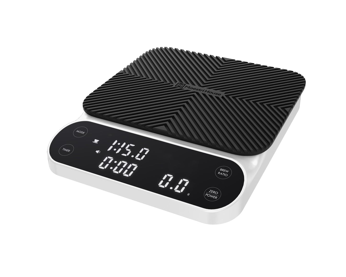 Maestri House S3 Coffee Scale with Timer, 3kg/0.1g Rechargeable Digital Scale, 3 Brew Modes, Adjustable Ratios & Flow Rate Display, Barista-Grade for Pour-Over, Espresso, French Press – Black