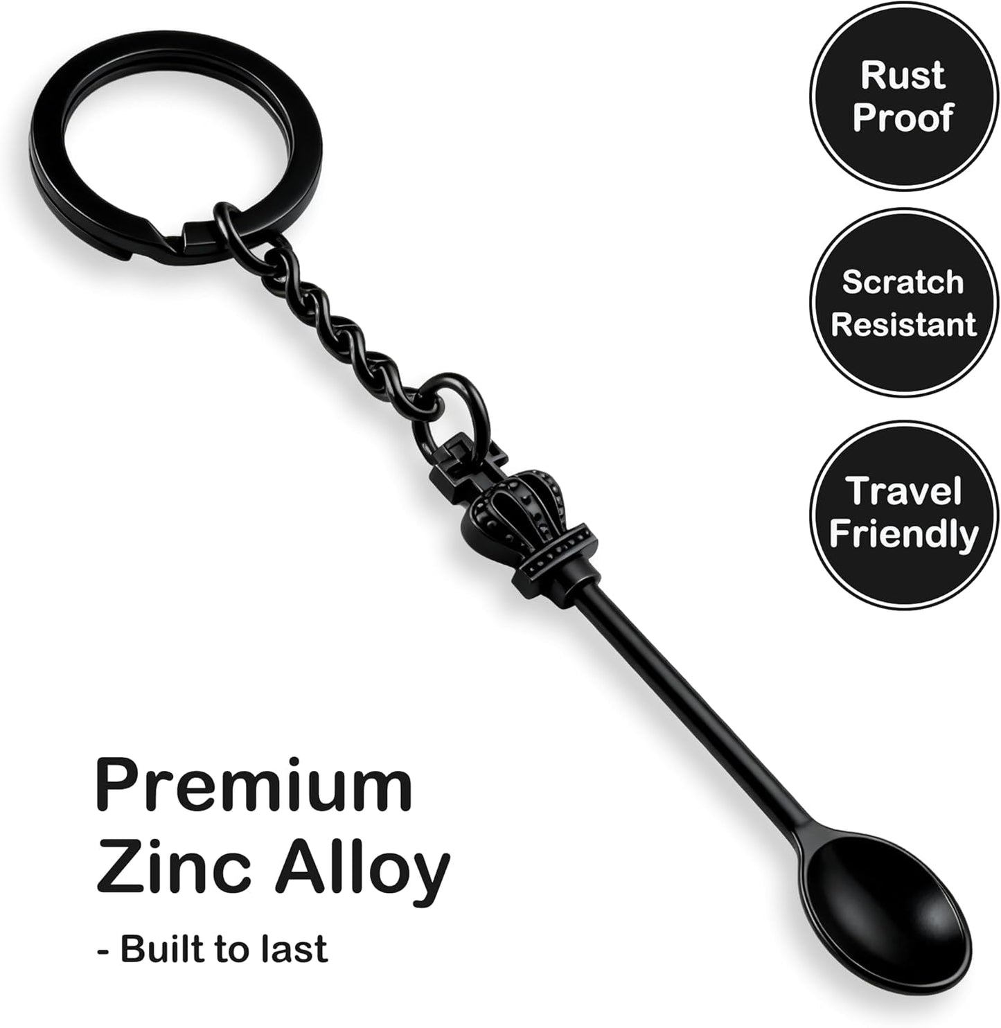 8 Pack Small Measuring Tools Spoon Keychain with Split Key Rings, Metal Mini Powder Spoons for Medicine, Pill Bottle, Craft, Partty (Multicolor, Tiny)