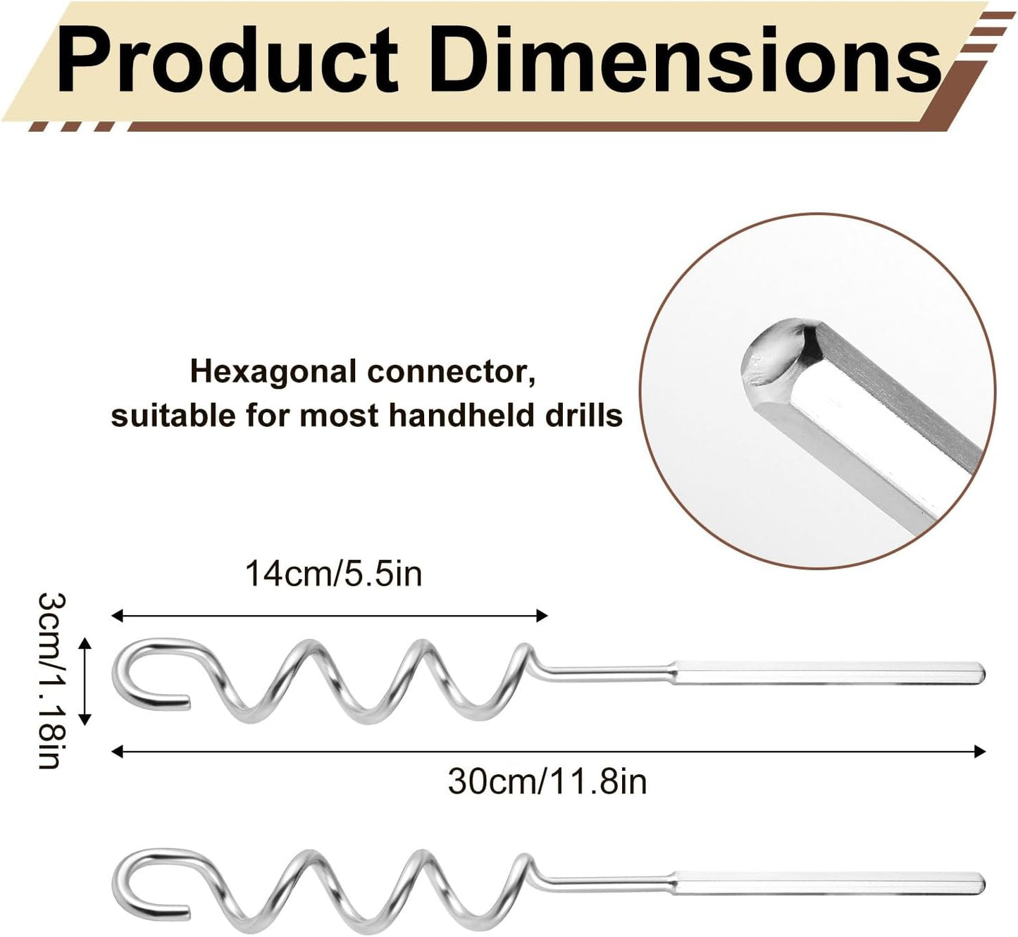Meat Grinder & Egg Beater Drill Attachment, 304 Stainless Steel Mixer Tool for Standard Electric Drills for Ground Meat Patties Dough Cream & Batters (Silver)