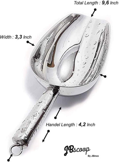 JBscoop Stainless Steel Ice Scoop, Small Metal Food Candy Scoop for Kitchen Bar Party Wedding - 6 Oz