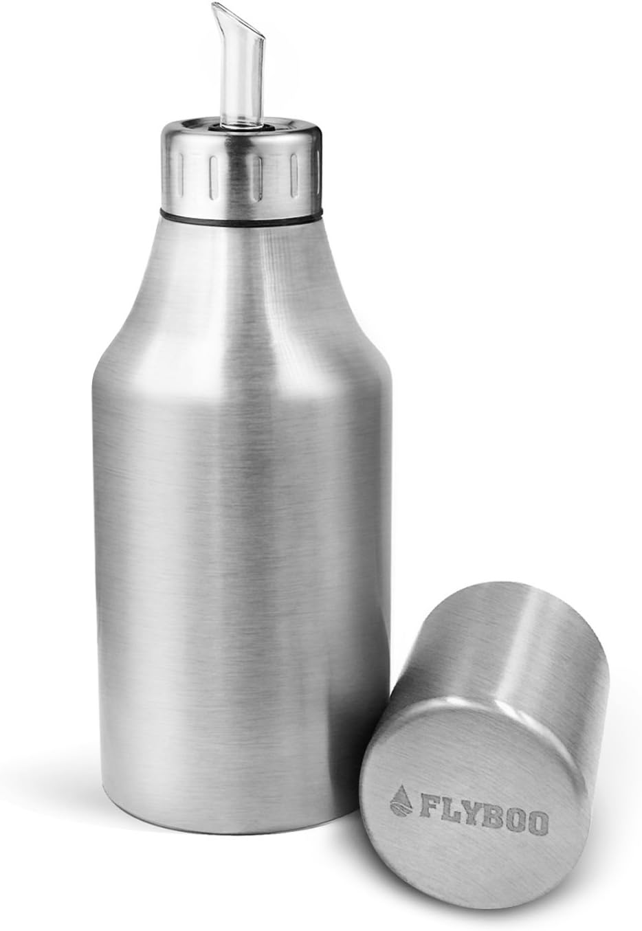 Flyboo Olive Oil Dispenser,Oil Bottle Stainless Steel Leak Proof Olive Oil Decanter for Kitchen