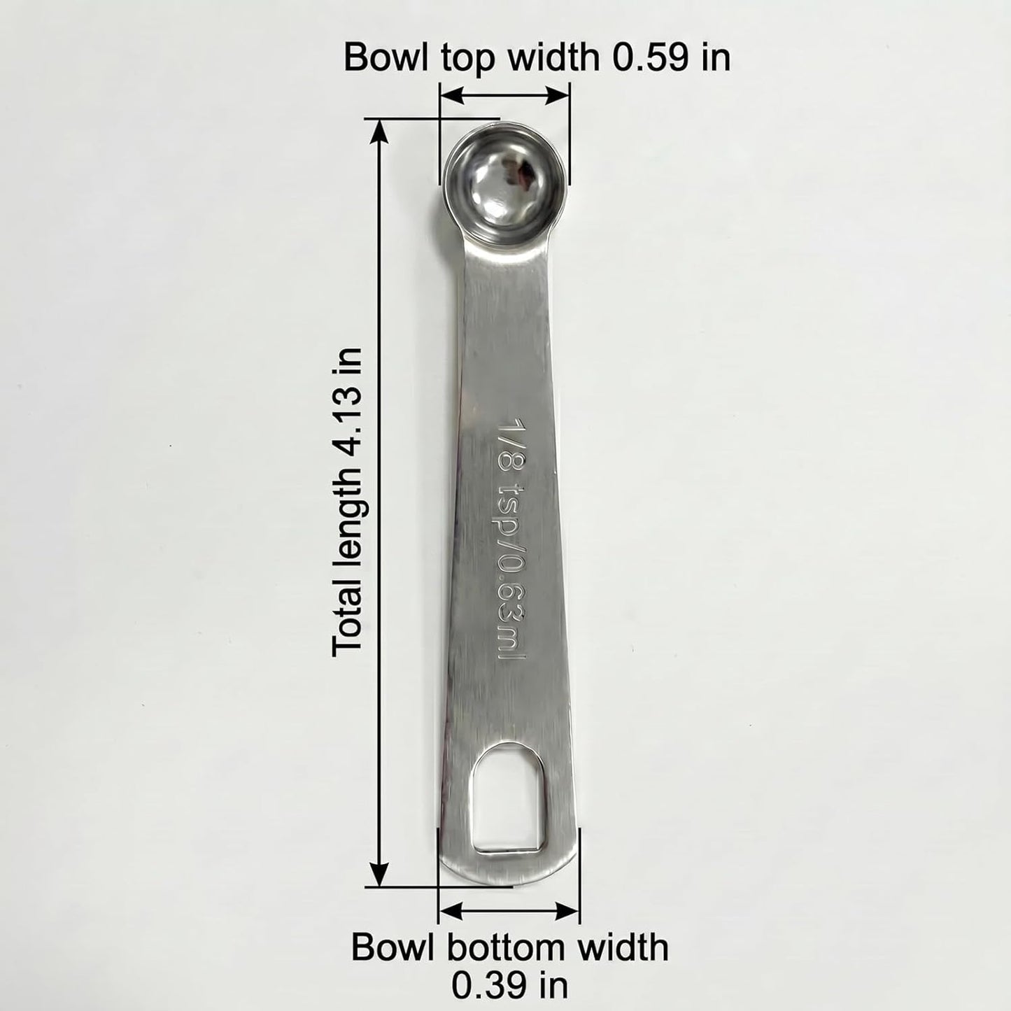 4 PCS 1/8 Teaspoon Measuring Spoon,Stainless Steel Mini Single Scoop,0.63mL Kitchen Tool for Home Cooks and Baking Kits