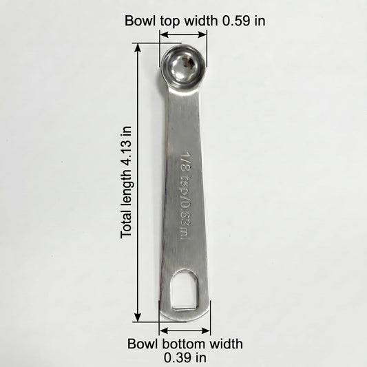 4 PCS 1/8 Teaspoon Measuring Spoon,Stainless Steel Mini Single Scoop,0.63mL Kitchen Tool for Home Cooks and Baking Kits