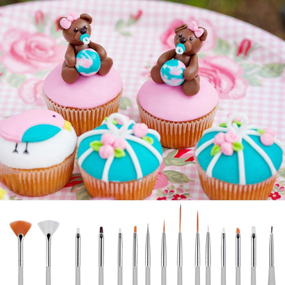 30 Pcs Cake Decorating Brushes Food Safe Paint Brushes Multiple Function Fondant Brush Cookie Brush DIY Tool Set Icing Pastry Brushs for Painting Baking (Black, White)
