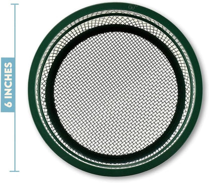 SE 5.5 Inch Mini Stackable Classifier Gold Prospecting Pan - 50 Holes/Square Inch Stainless Steel Mesh Sifting Pan, Green