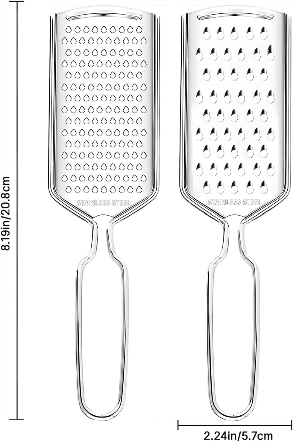 Lemon Zester Grater 2 Piece Suit,Stainless Steel Cheese Grater,Kitchen Fine Grinder for Parmesan Cheese Ginger Garlic Nutmeg Chocolate Vegetables Fruits