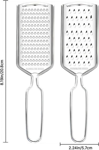 Lemon Zester Grater 2 Piece Suit,Stainless Steel Cheese Grater,Kitchen Fine Grinder for Parmesan Cheese Ginger Garlic Nutmeg Chocolate Vegetables Fruits
