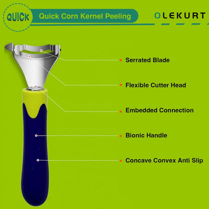 Corn Shaped Corn Stripper, Corn Peeler for Corn on the Cob Remover Tool, Corn Thresher with Good Grips (Green-yellow)…