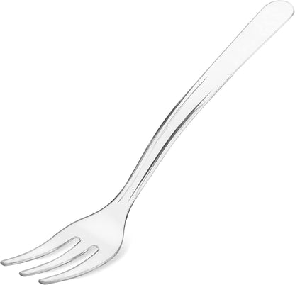 Loreso Plastic 50CT Mini Clear Dessert Spoons For Miniature Dessert Cups, Tasting Party, Sampling, Ice Cream, Small Catering Supplies - Reusable BPA Free Pack of 50