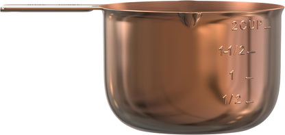 Color Up 2 Cup Measuring Cup, 480ml Stainless Steel Metal, Easy-Pour Spouts, Engraved Markings, Flat Base, Dishwasher Safe, for Dry and Liquid Ingredients