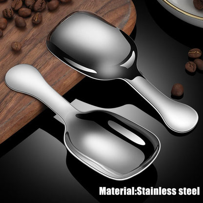 Ouliget Stainless Steel Coffee Scoop, Ground Coffee Measure Scoop Set,Bean Espresso Milk Powder Tea Short Handled Scoop, Suitable For Kitchen Stainless Steel Spoon,20ml,2 Pieces