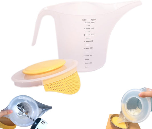 1500ML Measuring Funnel Pitcher, Measuring Cup With Long Spout, Large Capacity Funnel Cake Dispenser For Bakeware, Pancake, Batter, Muffin, Soap Making Supplies, Watering