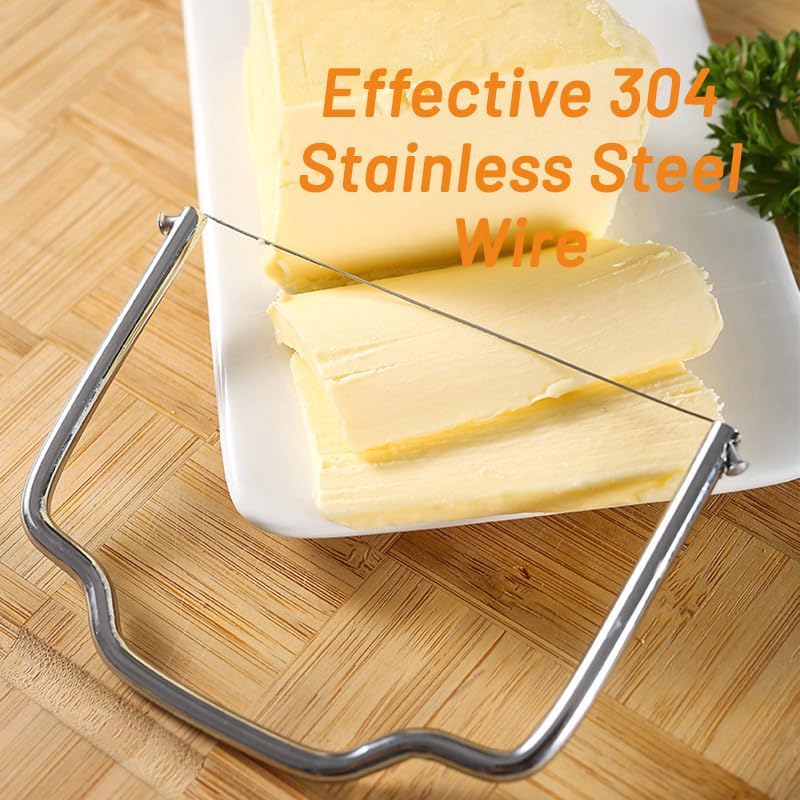 2 Pack Cheese Slicer - Effective Stainless Steel Cheese Slicer for Block Cheese Butter Avocado (2 Pack)