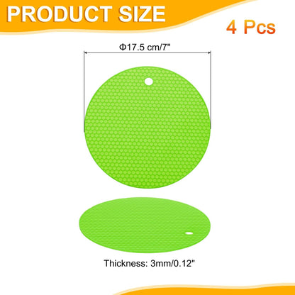 uxcell 4pcs Silicone Jar Opener Pads, 17.5cm/7" Texture Can Opener Multipurpose Round Bottle Lid Opener Non-Slip Coasters for Weak Hands Seniors Children, Black