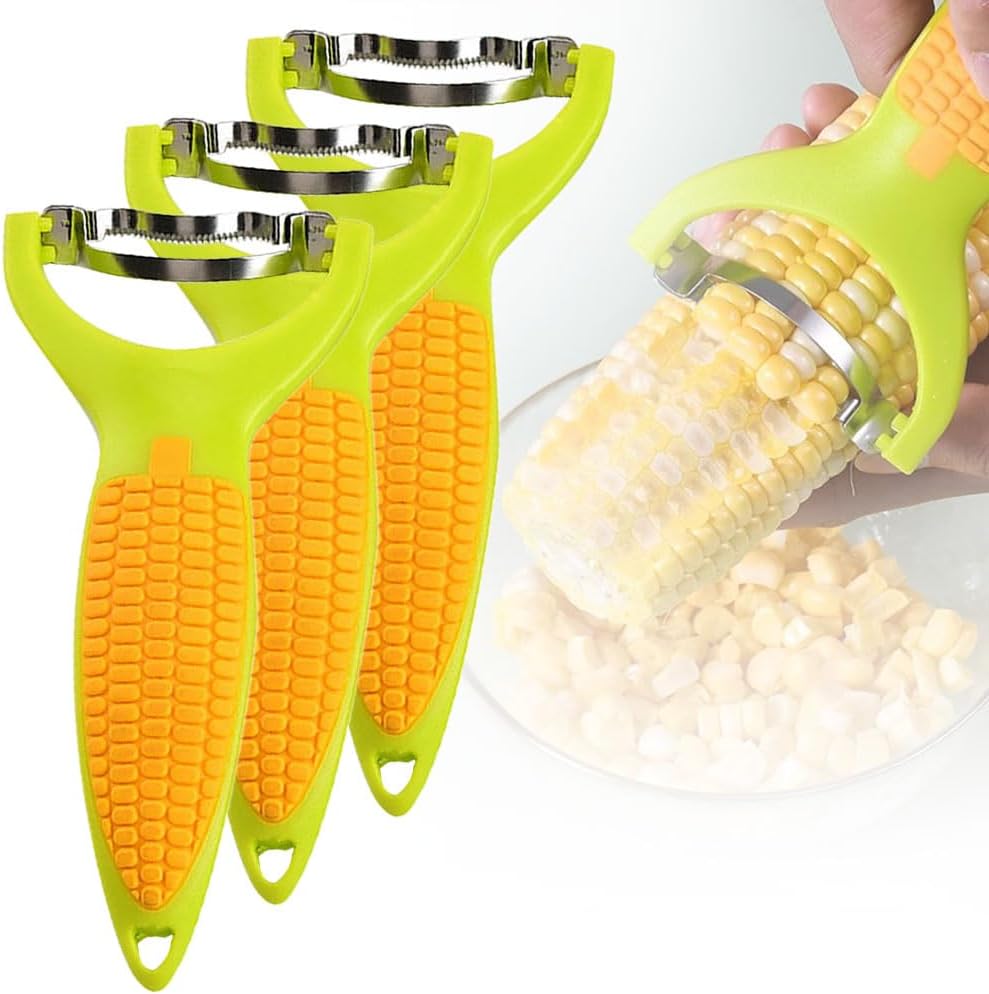 2024 New Corn Peeler, Upgrade Planer Corn Peeler Corn Thresher Corn Stripper, Stainless Steel Quick Corn Kernel Cutter Tool Corn Thresher with Ergonomic Handle (Green#1PC)