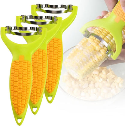2024 New Corn Peeler, Upgrade Planer Corn Peeler Corn Thresher Corn Stripper, Stainless Steel Quick Corn Kernel Cutter Tool Corn Thresher with Ergonomic Handle (Green#1PC)