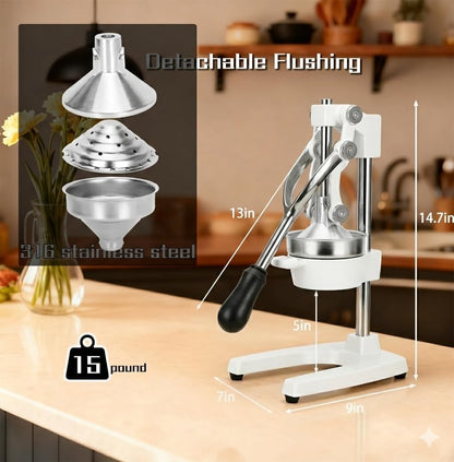 Cast Iron Juicer, Cast Iron Juicer Hand Press Heavy Duty for Squeeze Fresher Juice from Oranges, Lemons, Pomegranates, Effortless, Stable, Easy Clean for Home, Bar, Commercial Use