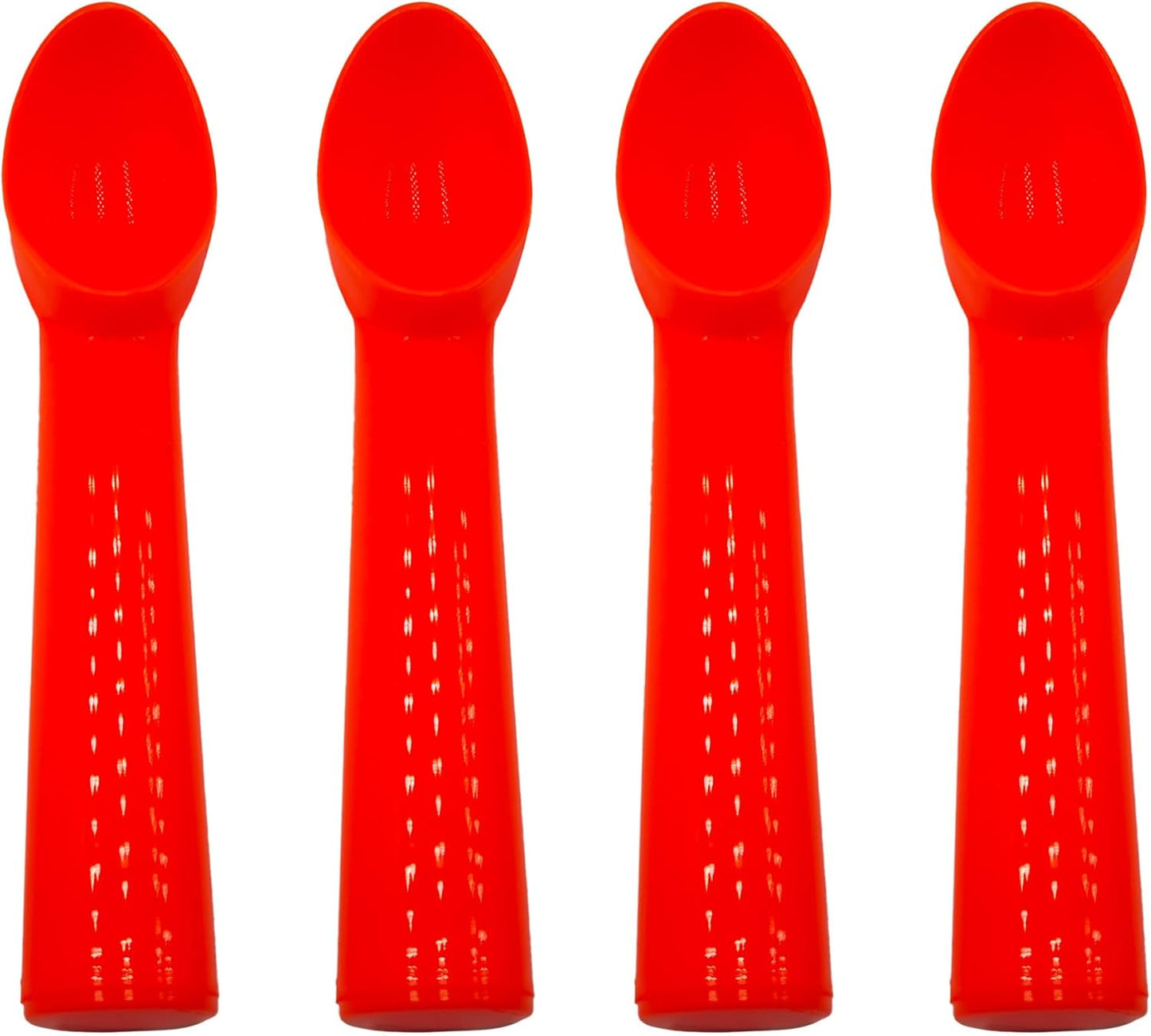 4pcs Plastic Ice Cream Scoop Nonstick Melon Baller Spoon for Ice Cream, Fruits, Yogurt, Sorbet, and Melon Balls(Orange)