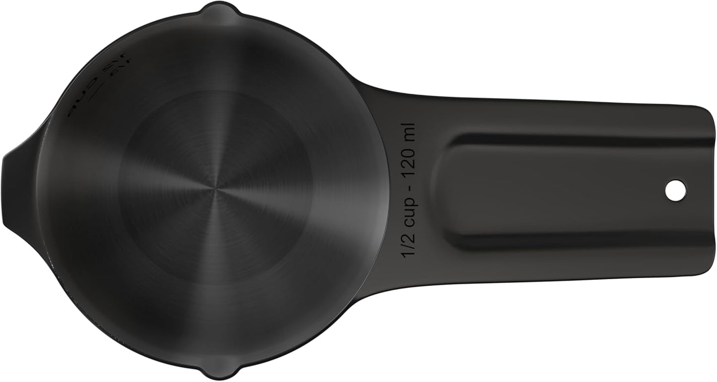 Color Up 2 Cup Measuring Cup, 480ml Stainless Steel Metal, Easy-Pour Spouts, Engraved Markings, Flat Base, Dishwasher Safe, for Dry and Liquid Ingredients
