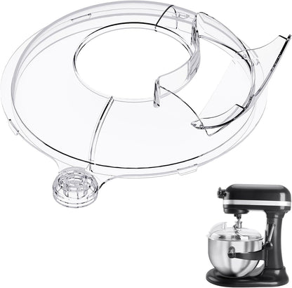 Pouring Shield for KitchenAid Tilt Head 4.5-5 QT (for Stainless Steel Bowls Only), for Kitchen aid Accessories and Attachments, Fully Enclosed Foldable Lid Mixer Bowl Cover & Flour Funnel