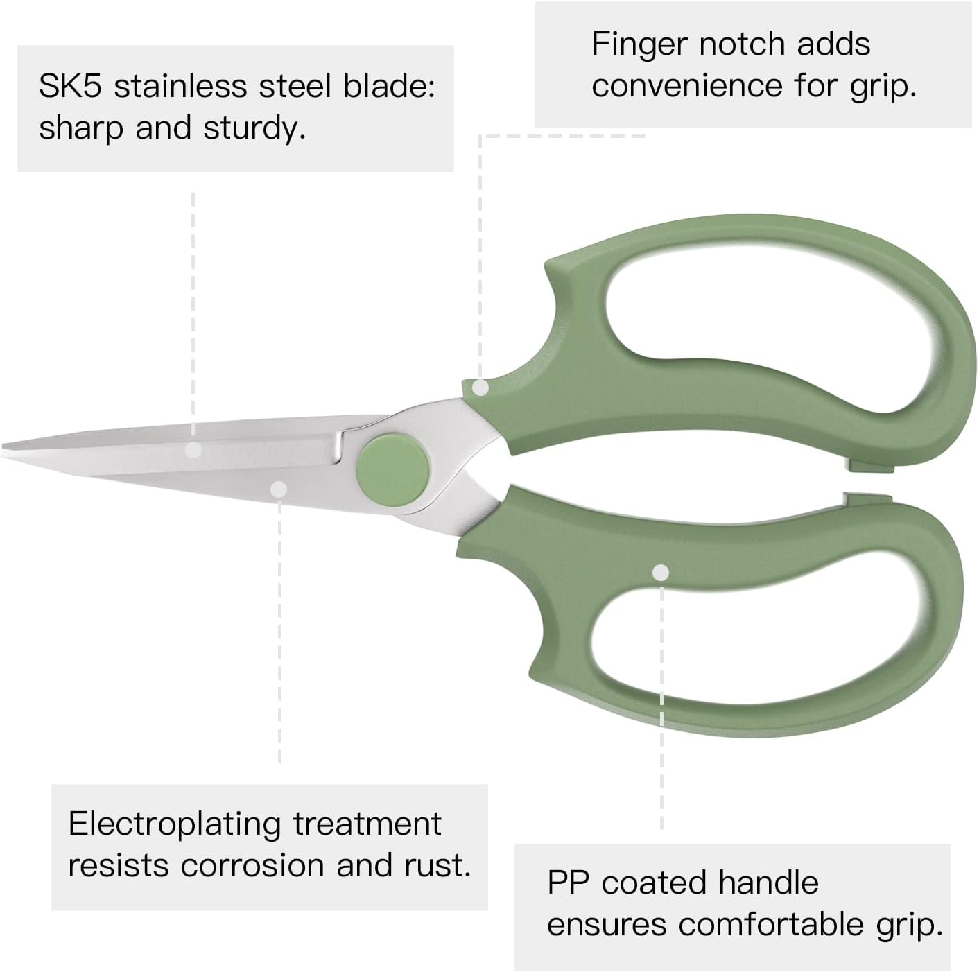 Housolution Flower Scissors, Strong Floral Shears, Premium Steel Garden Pruning Shears Garden Scissors Floral Fruits Leaf Scissors Hand Pruner Snip Trimming Tool for Gardening Flower Arrangement, Pink
