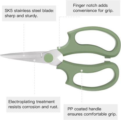 Housolution Flower Scissors, Strong Floral Shears, Premium Steel Garden Pruning Shears Garden Scissors Floral Fruits Leaf Scissors Hand Pruner Snip Trimming Tool for Gardening Flower Arrangement, Pink
