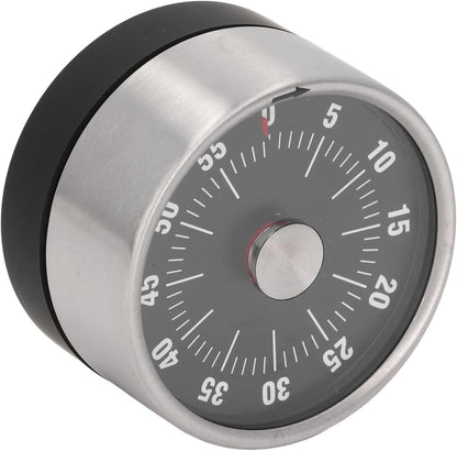 Minute Timer, Easy To Use High Accuracy Stainless Steel 70db Alert Magnet Design Magnetic Timer for Cooking(black)