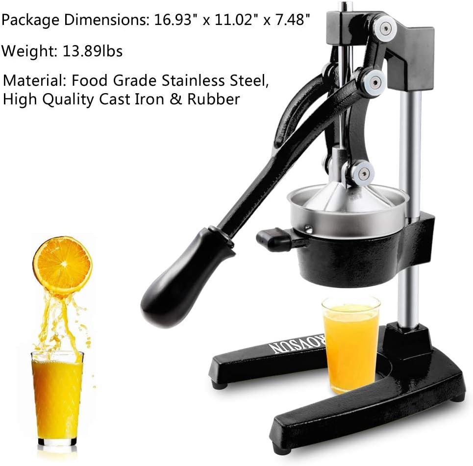 ROVSUN Commercial Grade Citrus Juicer Hand Press Manual Fruit Juicer Juice Squeezer Citrus Orange Lemon Pomegranate (White)