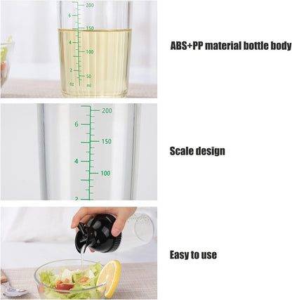 200ml Salad Dressing Shaker Container Condiment Bottles Salad Dressing Bottles Leakage Proof Salad Dressing Jar with Lid for Kitchen (Black)