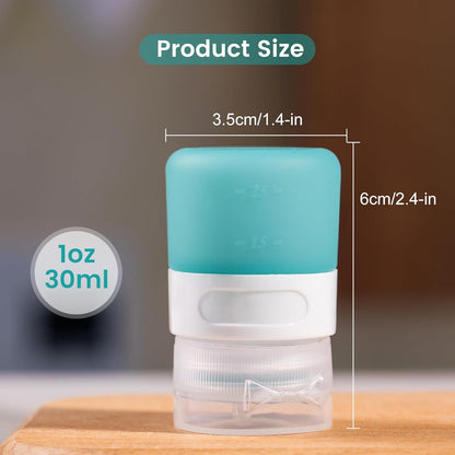 MICEBAY Condiment Squeeze Bottles for Sauces, 2-oz Mini Silicone Salad Dressing Container to Go with Reusable Sandwich Bag, Leakproof Ketchup Bottle for Bento Lunch Box, 4 Pack, Candies