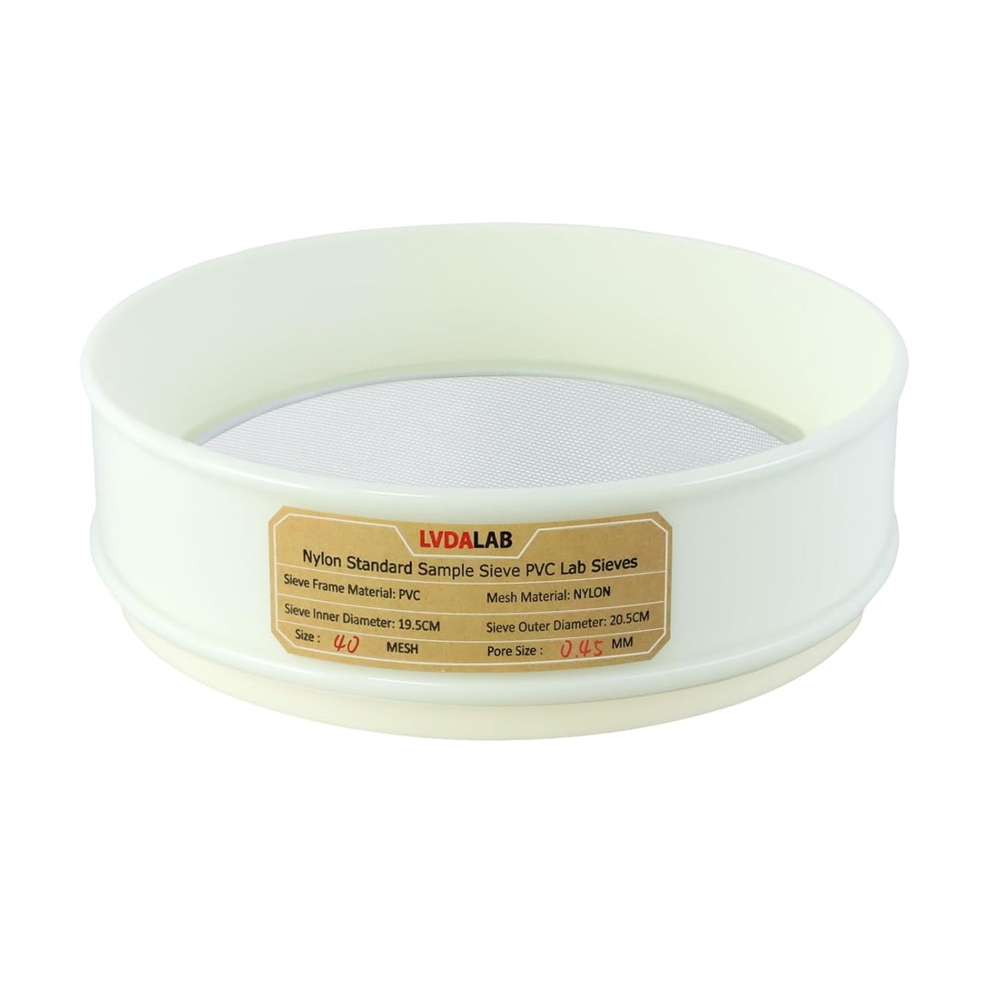 PVC Nylon Lab Sieve 80 Mesh(0.2mm), LVDALAB 7.9Inch(20cm) Diameter Sample Sifter Strainer for Industrial Lab Home