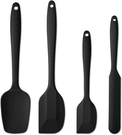 4 Piece Silicone Spatula Set, Flexible Heat Resistant Non-scratch Baking Cooking Rubber Spatulas with Stainless Steel Core, Orange